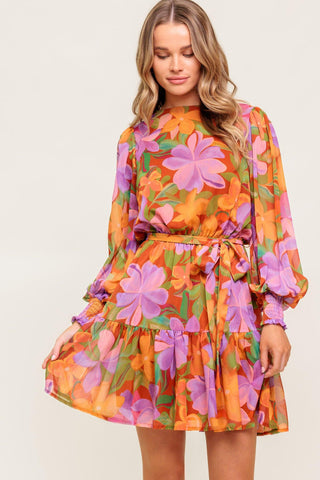 MUTED GARDEN WOVEN MINI DRESS - Glamourous Grace