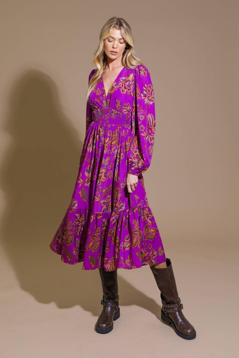 ELEGANTLY ELEVATED WOVEN MIDI DRESS - Glamourous Grace