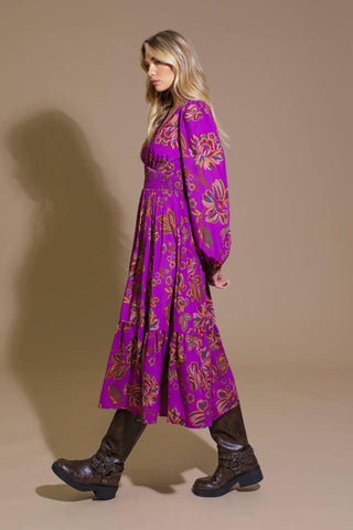 ELEGANTLY ELEVATED WOVEN MIDI DRESS - Glamourous Grace