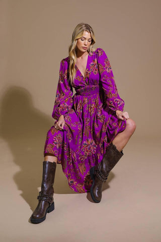 ELEGANTLY ELEVATED WOVEN MIDI DRESS - Glamourous Grace