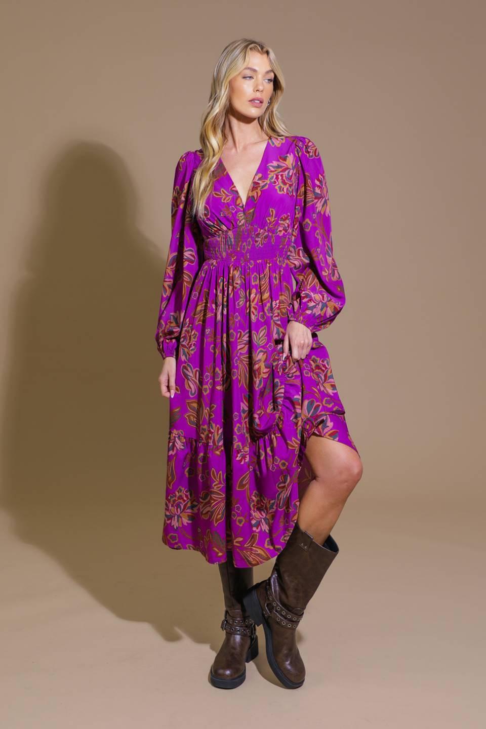 ELEGANTLY ELEVATED WOVEN MIDI DRESS - Glamourous Grace