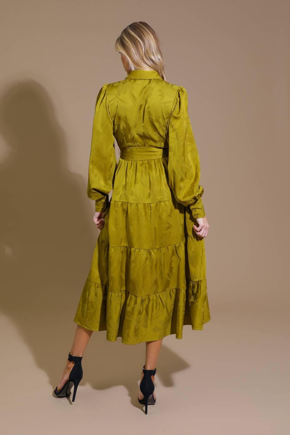 TOTAL APPEAL WOVEN JACQUARD MIDI DRESS - Glamourous Grace
