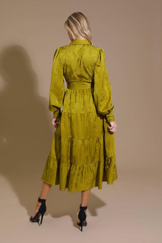 TOTAL APPEAL WOVEN JACQUARD MIDI DRESS - Glamourous Grace