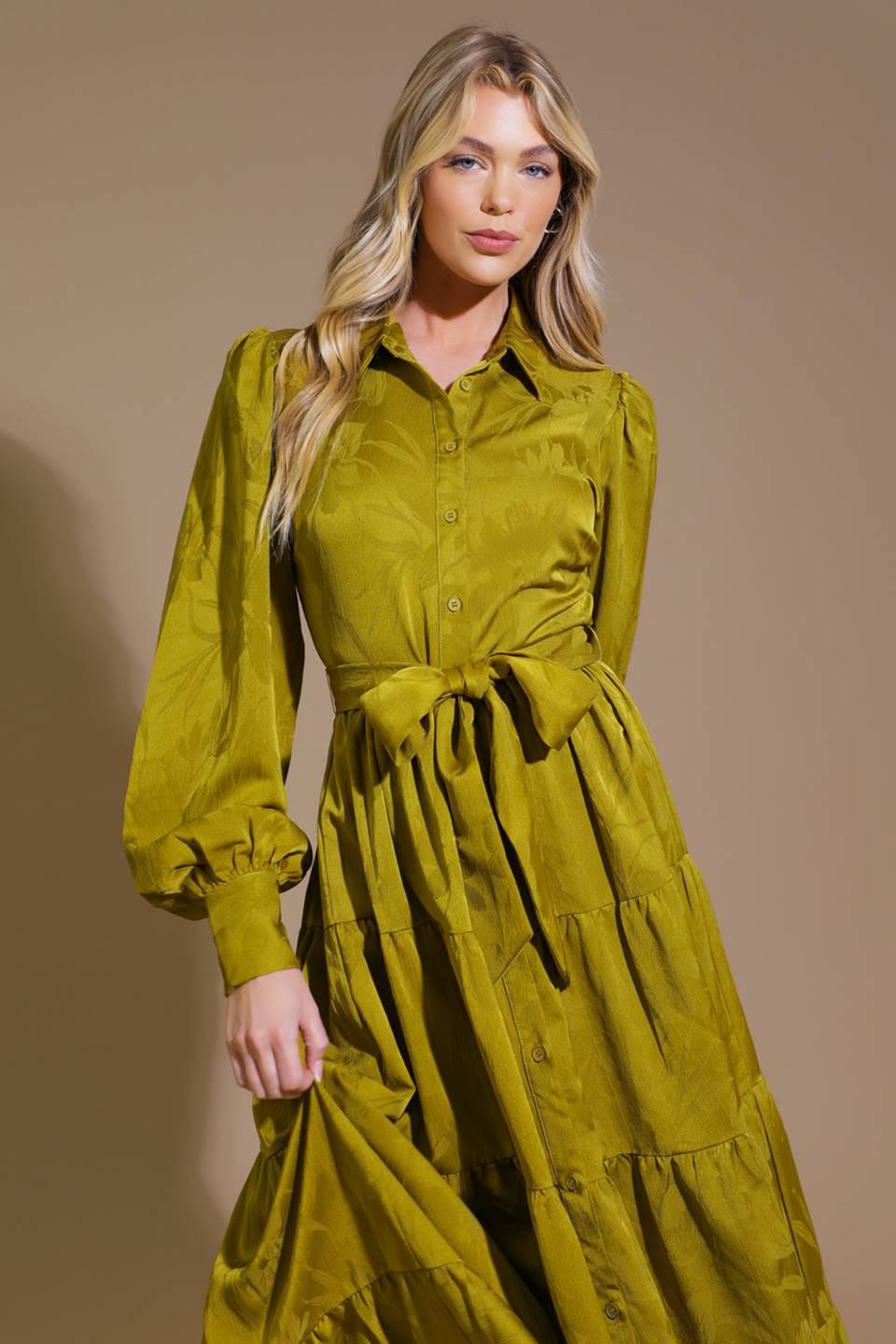 TOTAL APPEAL WOVEN JACQUARD MIDI DRESS - Glamourous Grace