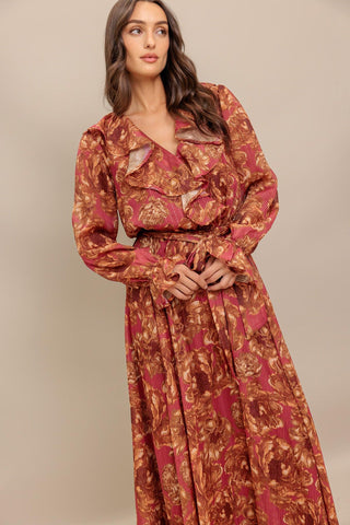 AUTUMN SONATA WOVEN MIDI DRESS - Glamourous Grace