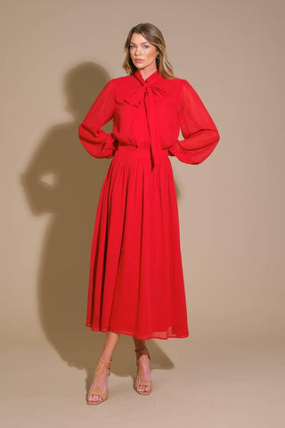 EXCEPTIONAL EXPRESSION WOVEN MIDI DRESS - Glamourous Grace