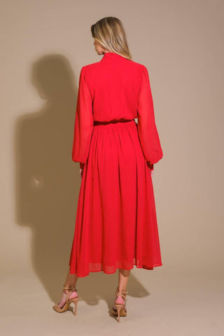 EXCEPTIONAL EXPRESSION WOVEN MIDI DRESS - Glamourous Grace