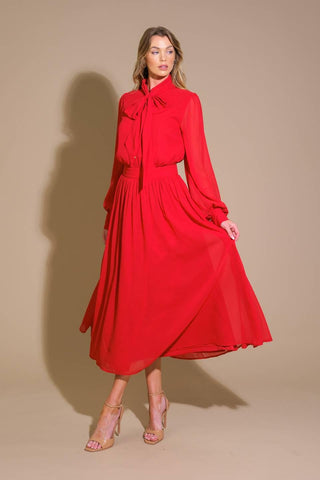 EXCEPTIONAL EXPRESSION WOVEN MIDI DRESS - Glamourous Grace