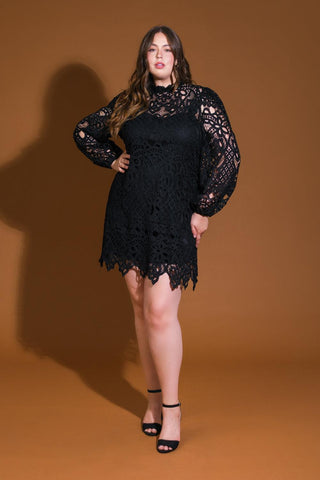 GETTING STARTED WOVEN LACE MINI DRESS - Glamourous Grace