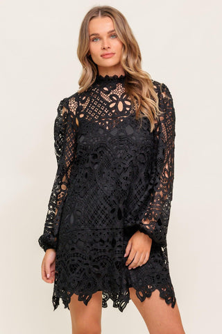 GETTING STARTED WOVEN LACE MINI DRESS - Glamourous Grace