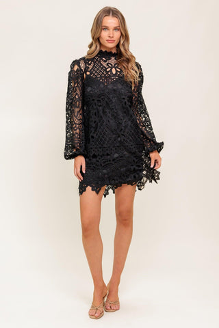 GETTING STARTED WOVEN LACE MINI DRESS - Glamourous Grace