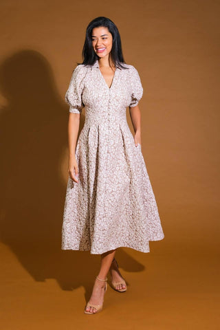 PERFECT VISION WOVEN MIDI DRESS - Glamourous Grace