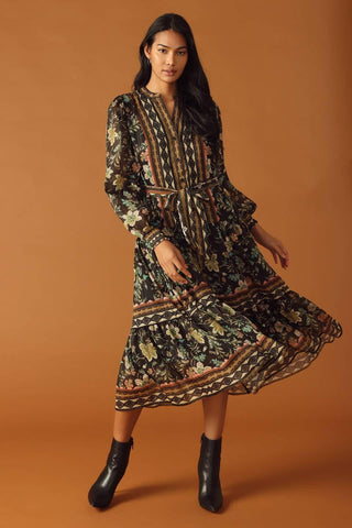ALONG THE WAY WOVEN MIDI DRESS - Glamourous Grace