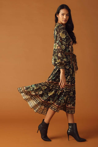ALONG THE WAY WOVEN MIDI DRESS - Glamourous Grace