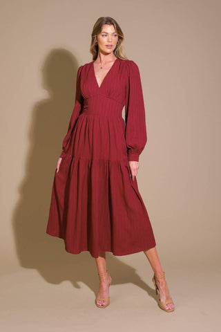 POSH PRESENCE WOVEN MIDI DRESS - Glamourous Grace