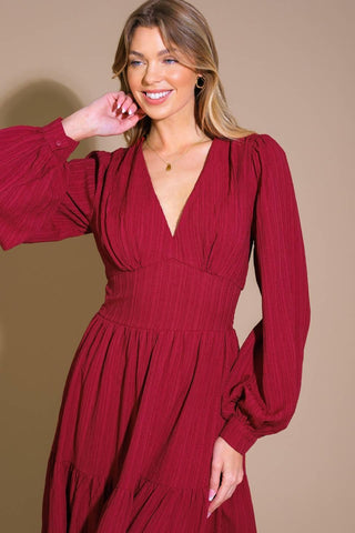 POSH PRESENCE WOVEN MIDI DRESS - Glamourous Grace