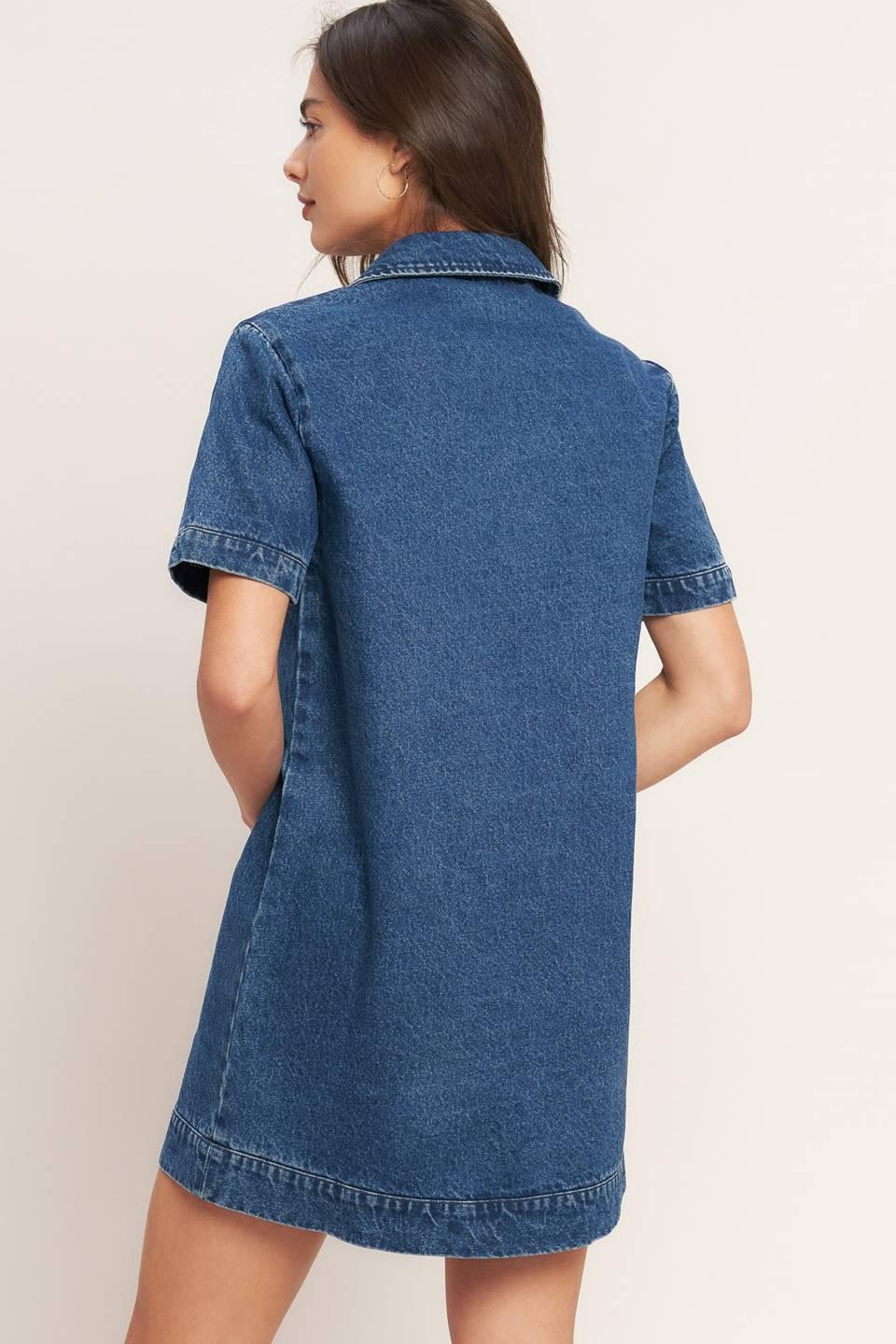 BLUE CANVAS DENIM MINI DRESS - Glamourous Grace