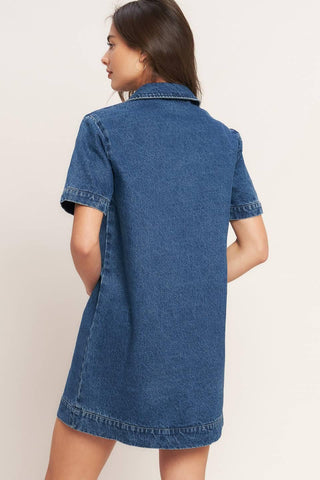 BLUE CANVAS DENIM MINI DRESS - Glamourous Grace