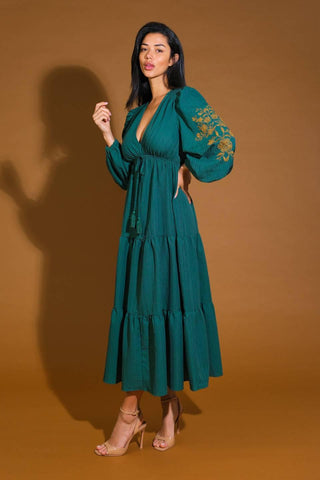 YOUNG LOVE WOVEN MIDI DRESS - Glamourous Grace