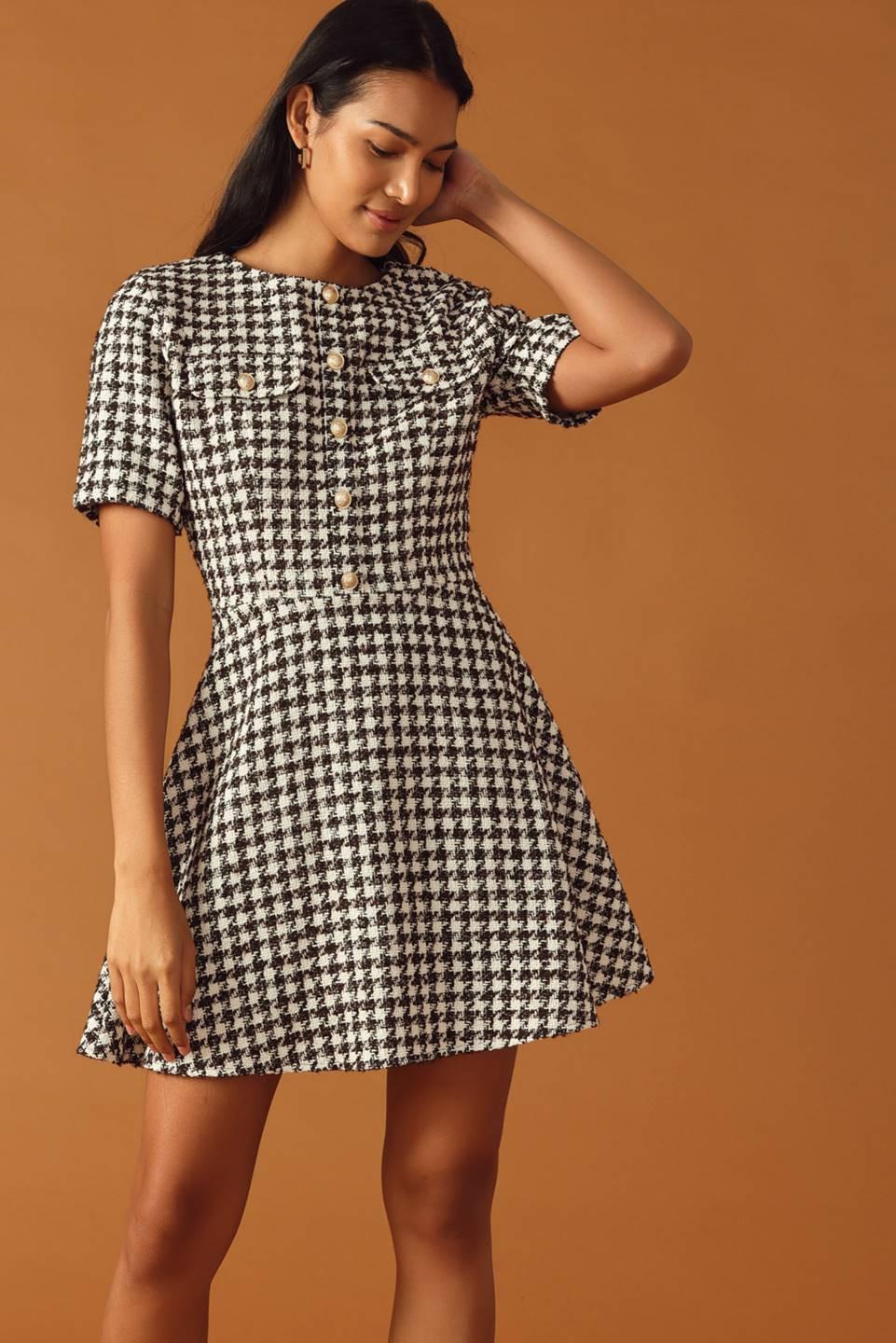 FALLING INTO PLACE TWEED MINI DRESS - Glamourous Grace