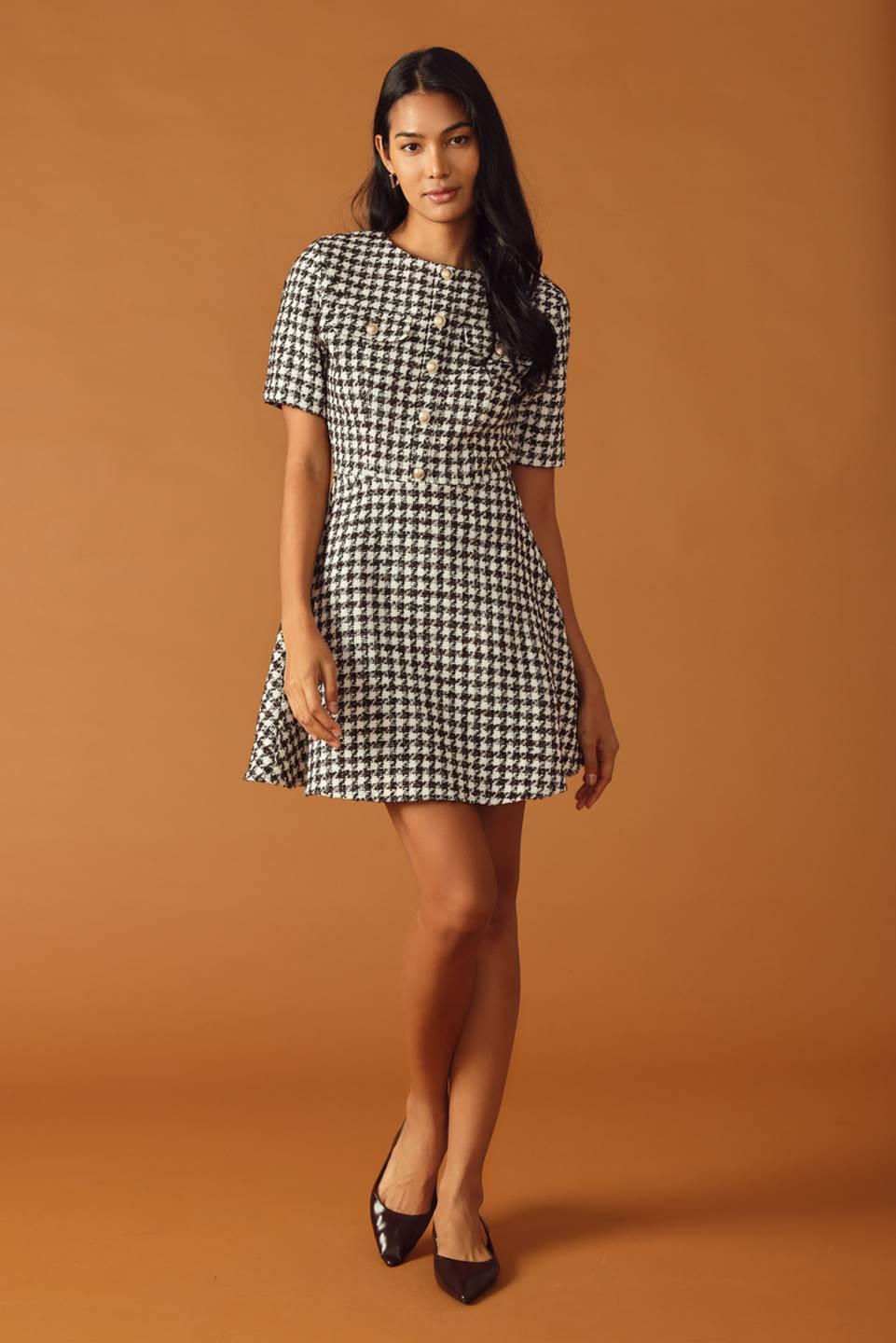 FALLING INTO PLACE TWEED MINI DRESS - Glamourous Grace