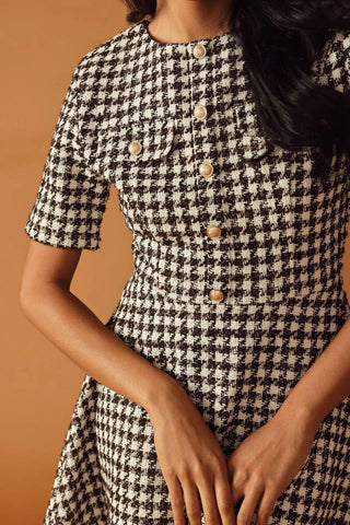 FALLING INTO PLACE TWEED MINI DRESS - Glamourous Grace