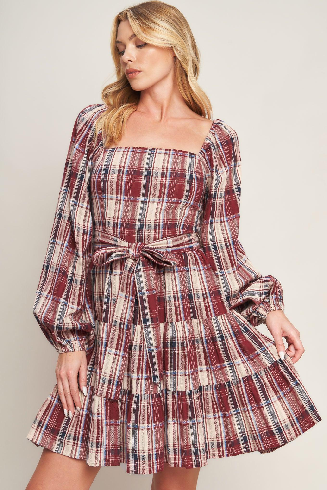 HONEY HUG PLAID MINI DRESS - Glamourous Grace