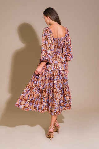 KEEPPING TABS WOVEN MIDI DRESS - Glamourous Grace