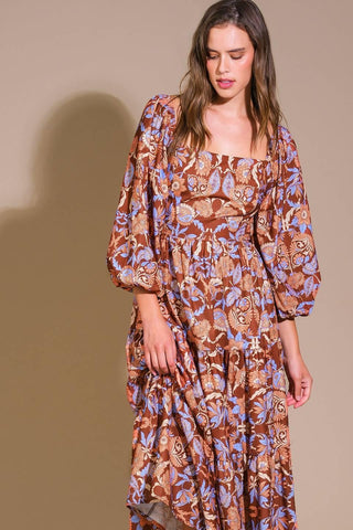 KEEPPING TABS WOVEN MIDI DRESS - Glamourous Grace