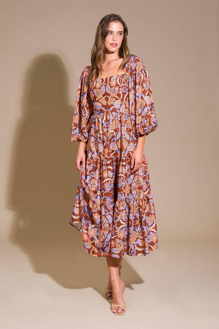 KEEPPING TABS WOVEN MIDI DRESS - Glamourous Grace
