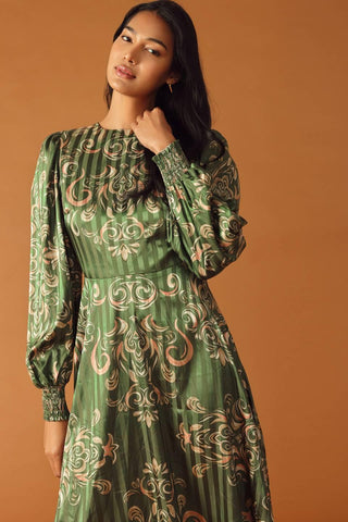 MOMENTS OF CLARITY WOVEN MIDI DRESS - Glamourous Grace