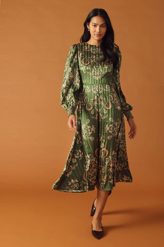 MOMENTS OF CLARITY WOVEN MIDI DRESS - Glamourous Grace