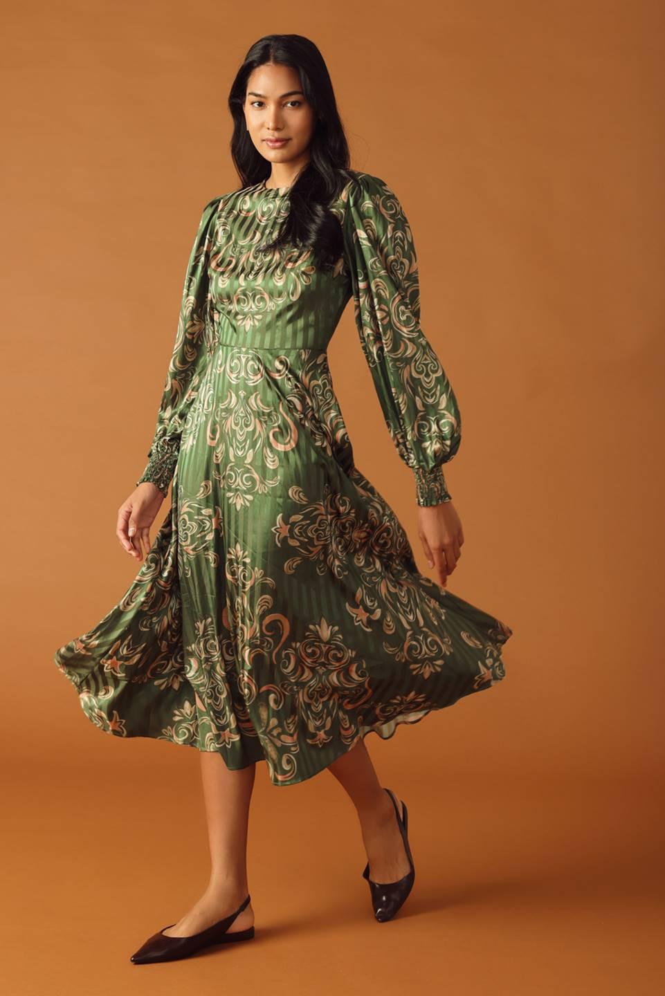 MOMENTS OF CLARITY WOVEN MIDI DRESS - Glamourous Grace