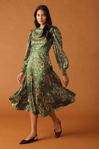 MOMENTS OF CLARITY WOVEN MIDI DRESS - Glamourous Grace