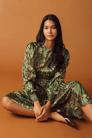 MOMENTS OF CLARITY WOVEN MIDI DRESS - Glamourous Grace
