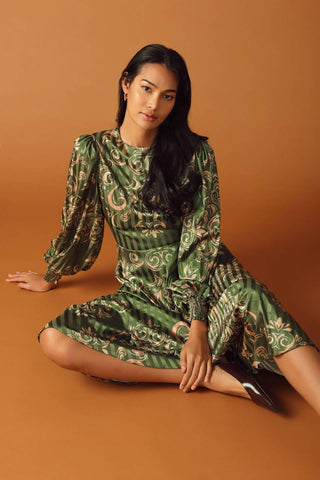 MOMENTS OF CLARITY WOVEN MIDI DRESS - Glamourous Grace