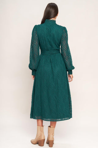 EMERALD WHISPER WOVEN MIDI DRESS - Glamourous Grace