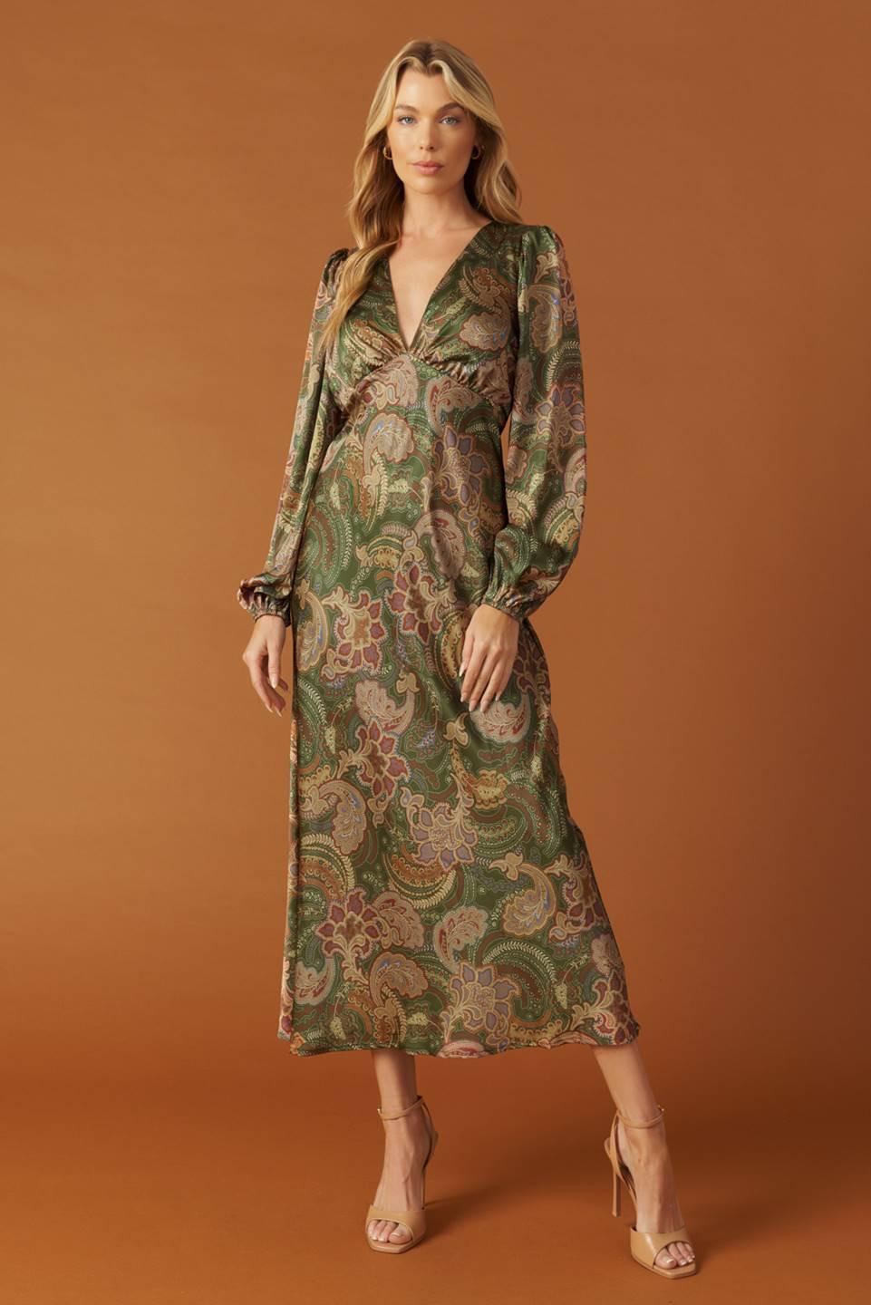 STICK SEASON WOVEN MIDI DRESS - Glamourous Grace