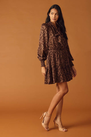 OPEN PATH ALMOND WOVEN MINI DRESS - Glamourous Grace