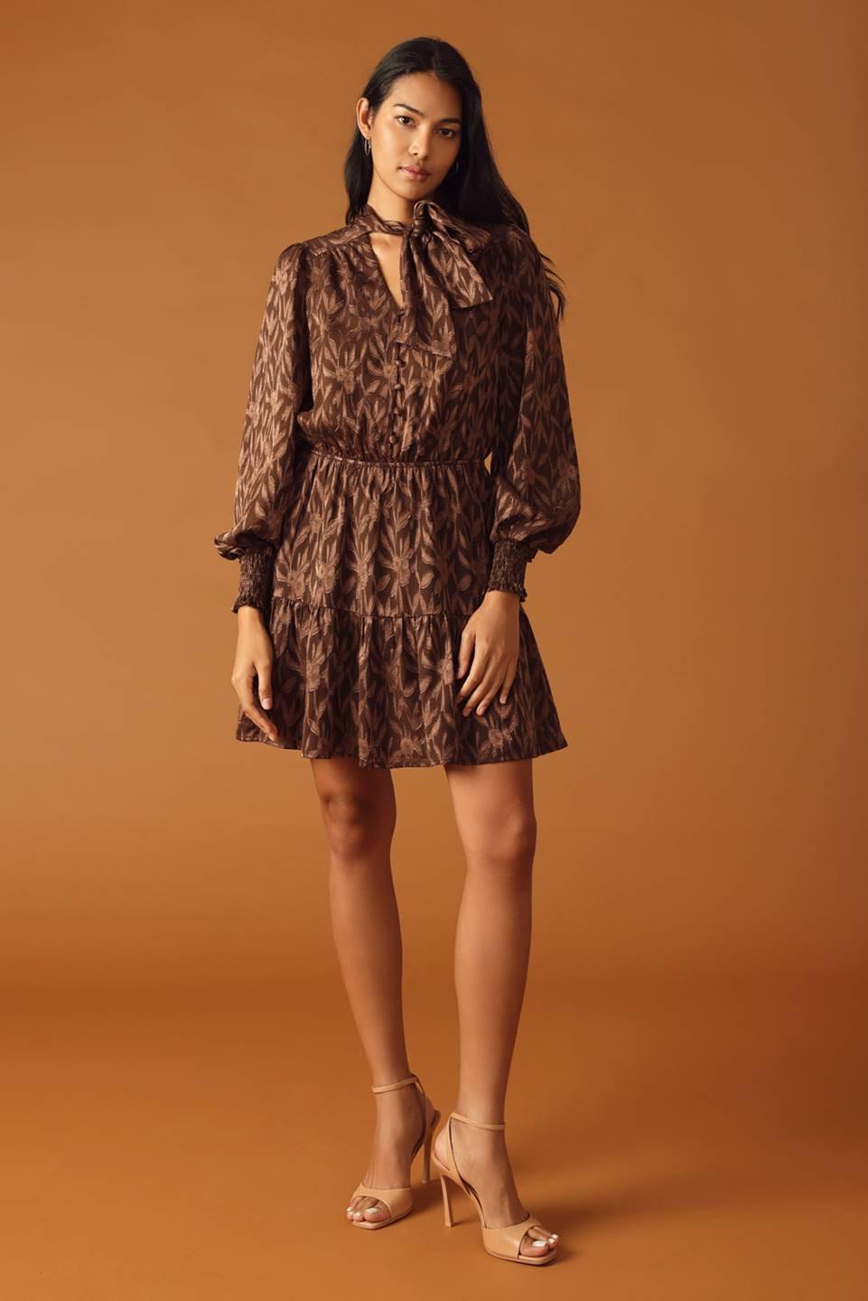 OPEN PATH ALMOND WOVEN MINI DRESS - Glamourous Grace