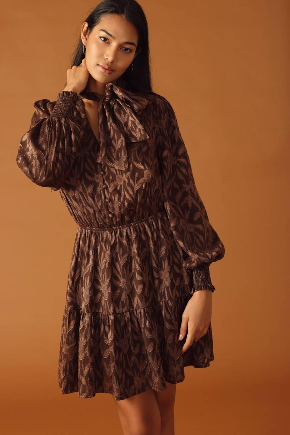 OPEN PATH ALMOND WOVEN MINI DRESS - Glamourous Grace