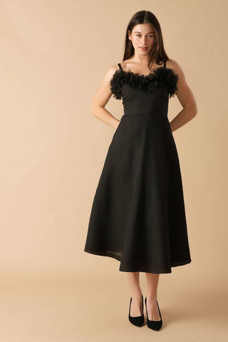 WHISPERING PINES WOVEN MIDI DRESS - Glamourous Grace