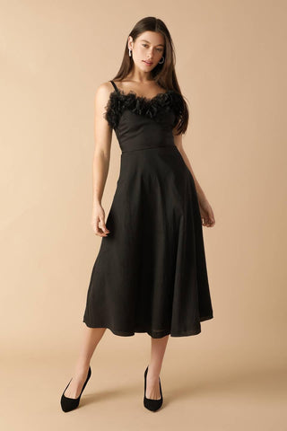 WHISPERING PINES WOVEN MIDI DRESS - Glamourous Grace