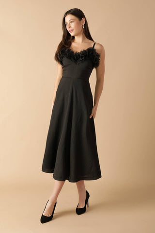 WHISPERING PINES WOVEN MIDI DRESS - Glamourous Grace