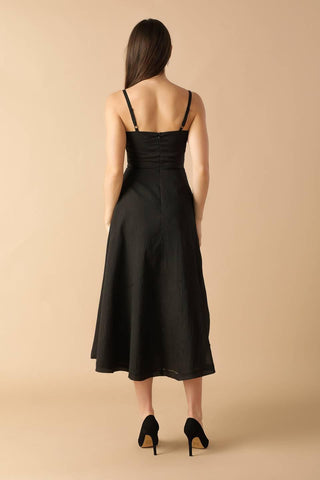 WHISPERING PINES WOVEN MIDI DRESS - Glamourous Grace