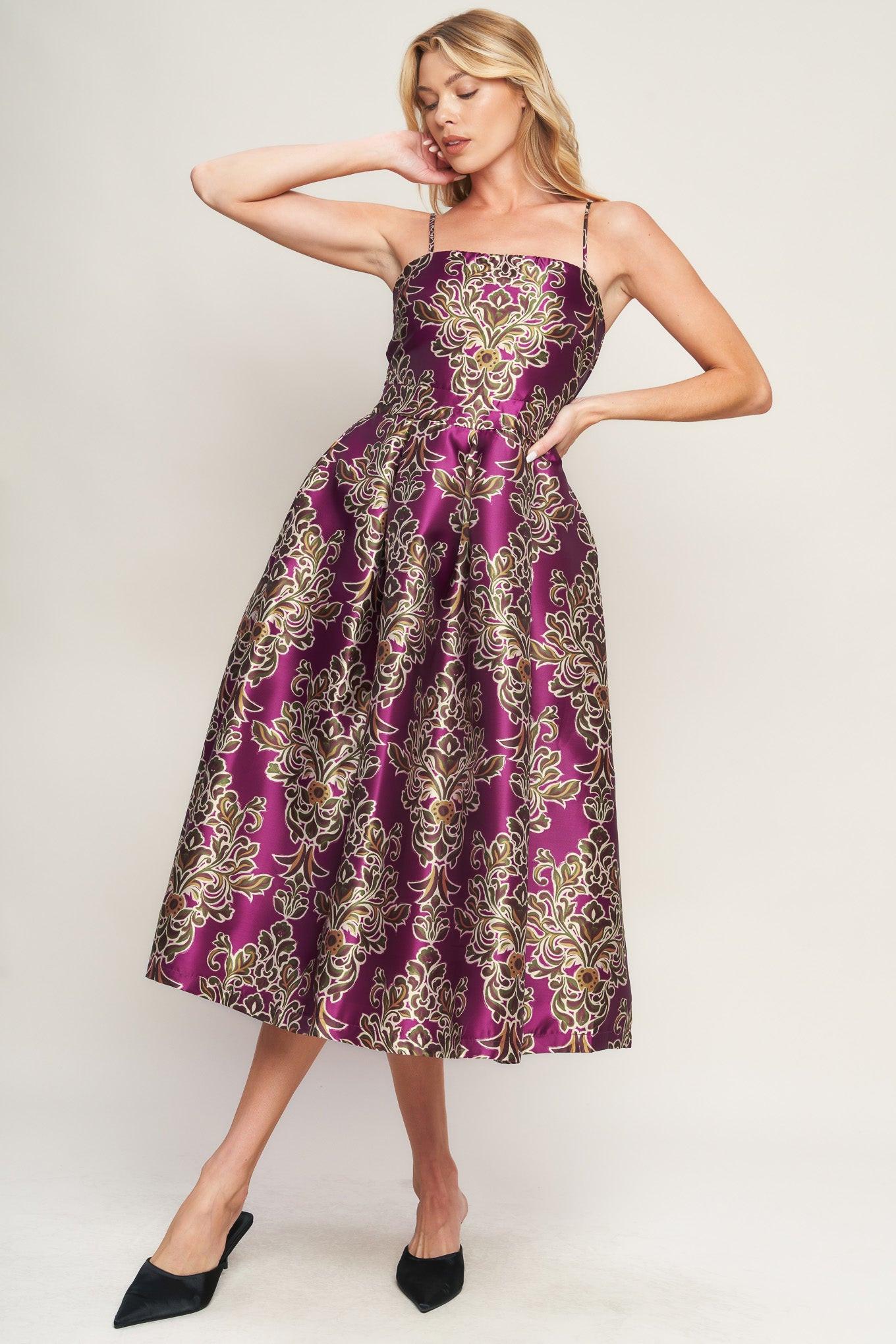 ALONG THE WAY WOVEN MIDI DRESS - Glamourous Grace