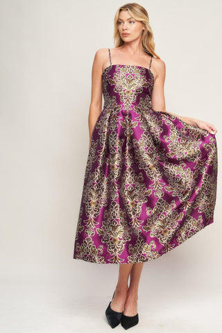 ALONG THE WAY WOVEN MIDI DRESS - Glamourous Grace