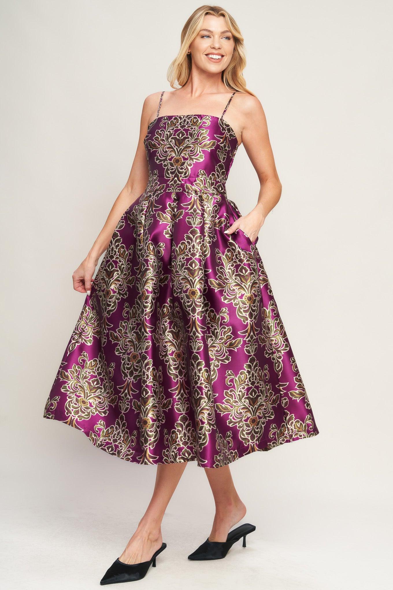 ALONG THE WAY WOVEN MIDI DRESS - Glamourous Grace