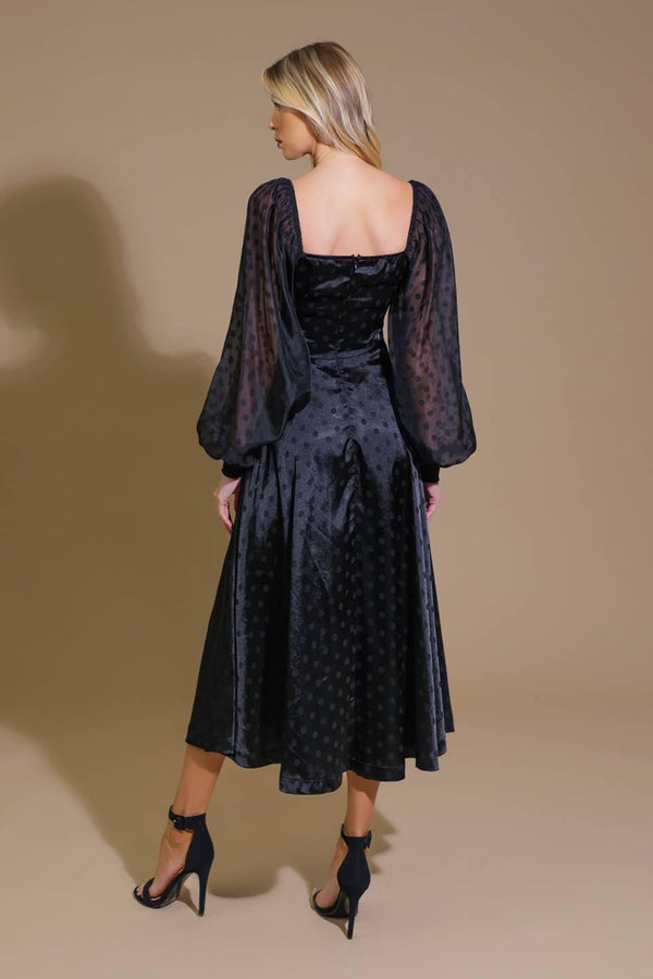 LUMINOUS VIBES WOVEN MIDI DRESS - Glamourous Grace