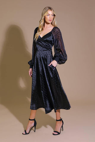 LUMINOUS VIBES WOVEN MIDI DRESS - Glamourous Grace